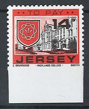 Jersey 1978 Postage Due 14p imperf between stamp & bottom margin um unlisted SG