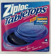 Ziploc Tabletops Sandwich Plates w/Snap ‘n Seal Lids -  4-Pack - NIB  Sealed!