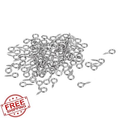 uxcell Silver Eye Screws 10x5mm 120pk