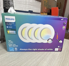 Philips Recessed LED Downlight 4-Pack 7.5W 850lm Tunable White Dimmable