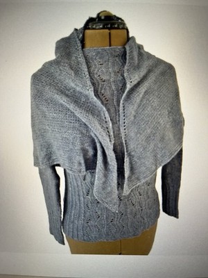 NEU* Feinster HANDSTRICK Pullover mit Tuch! Gr. M (38/40) BLAU (Foto 2) Wollgarn
