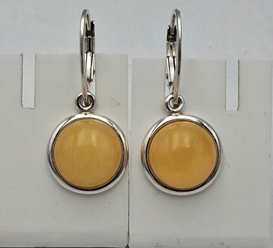 Pendientes De Ámbar Elegantes | Diseño Atemporal | Plata De Ley 925 Con Brisura