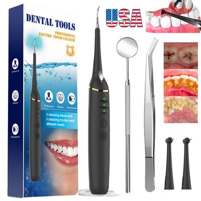 Ultrasonic Tooth Cleaner Kit Dental Plaque Calculus Stain Remover Teeth Cleaning