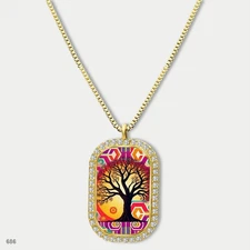 Amazing Colorful Tree of Life Pendant Necklace Chain Image Dog Tag Chain Gift De