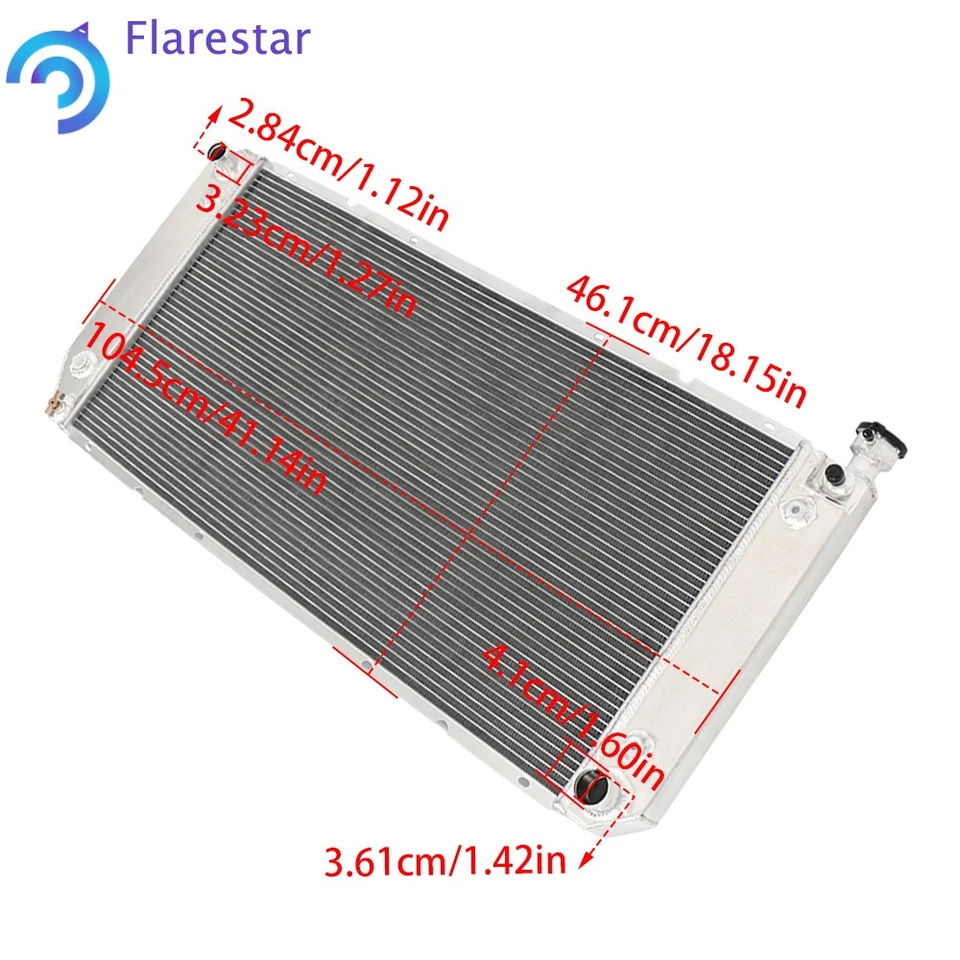 Radiator 3 Row CU1520 1988-1998 1999 For GMC C1500 5.7L For Chevrolet R20 7.4L - Image 4 of 4