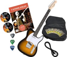 Top Sunburst E-Gitarre mit großem Zubehörset ideal für Einsteiger in die Musik