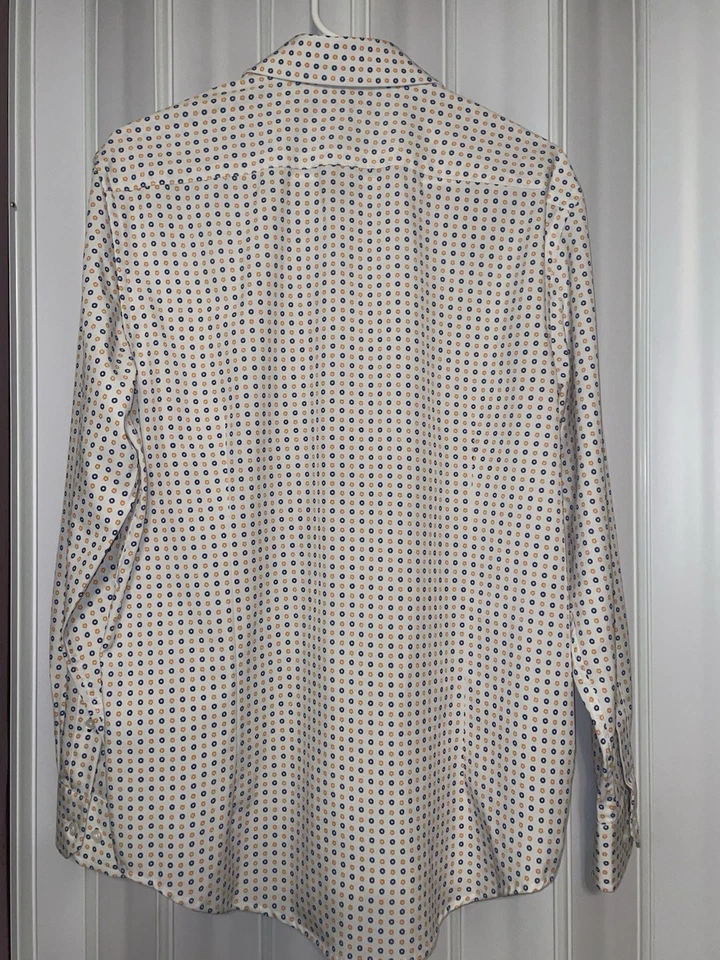 REPORT COLLECTION Para hombres•15.5/33 Camisa Puño Abatible Delgada Punto Blanco Botón Manga Larga Foto 2 de 4