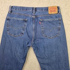 Levi's 505 Regular Fit Straight Leg Jeans Men's 36x32 Blue Denim 100 Cotton