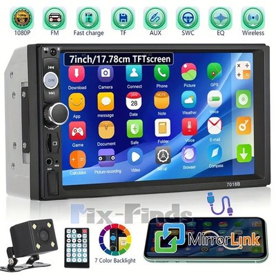 Double Din 7'' Car Stereo Radio with Touch Screen GPS Navigation Bluetooth New