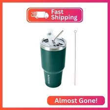 BJPKPK 30oz Tumbler with Lids and Straws, Stainless Steel Vacuum Insulated Coffe