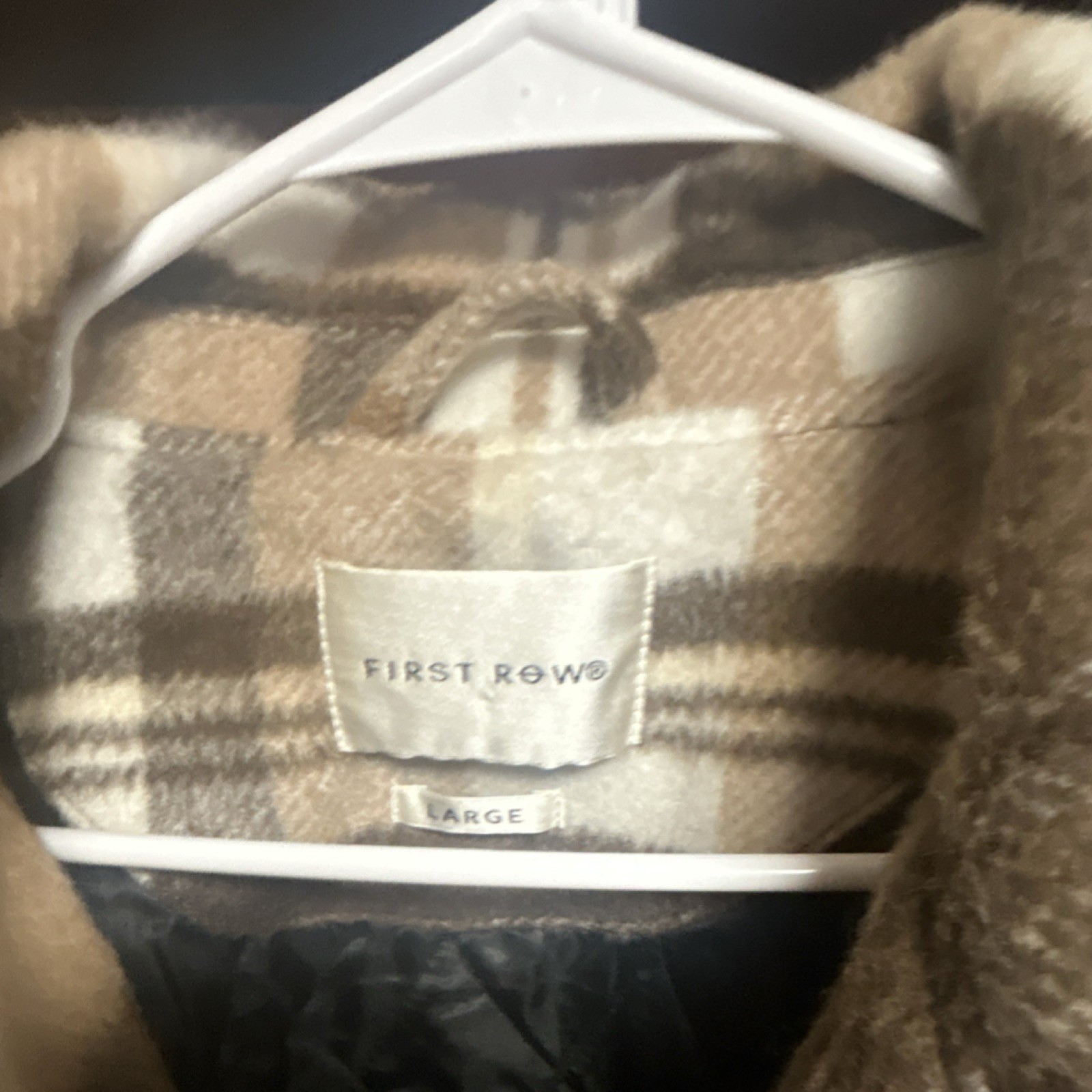 First Row Bomber Jacket L Check Pattern Button Em… - image 2