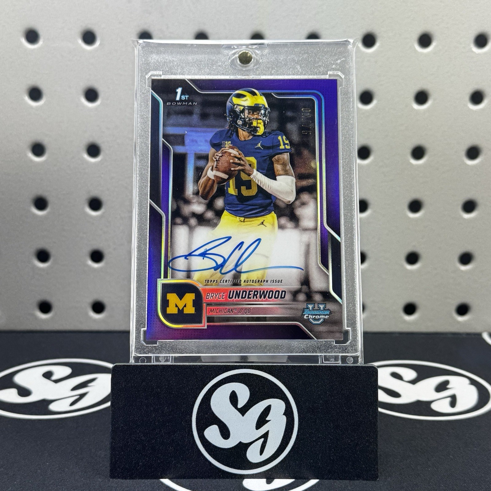 2025 Bowman Chrome U - PURPLE on card AUTO - Bryce Underwood 1st 2/75