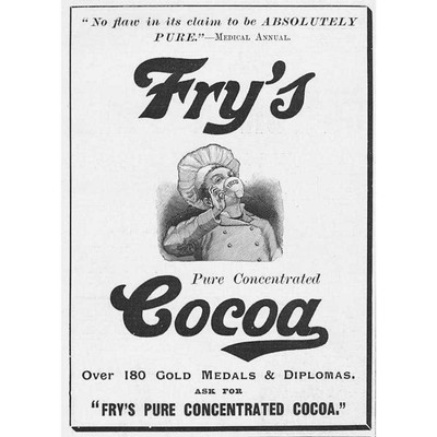 FRY'S COCOA Viktorianische Werbung 1896