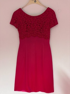 Vintage Kleid Spitze Satin Pink Gr 36 Cocktailkleid Retro 60s Style elegant