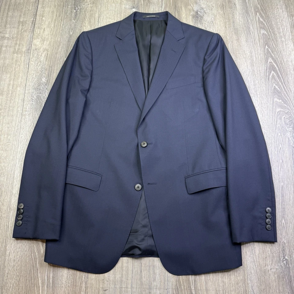 Calça Jaqueta Terno Z Zegna Viagem Lã Azul 2 Botões Tamanho 40L Gota 8 33x31 - Imagem 2 de 4