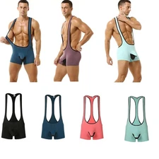 Men's Mesh Breathable Ice Silk Jumpsuit, Nightclub Tight And Sexy Men's Jumpsuit