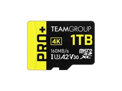 Team 1TB Pro+ microSDXC UHS-I/U3 Class 10 Memory Card with Adapter, compatible w