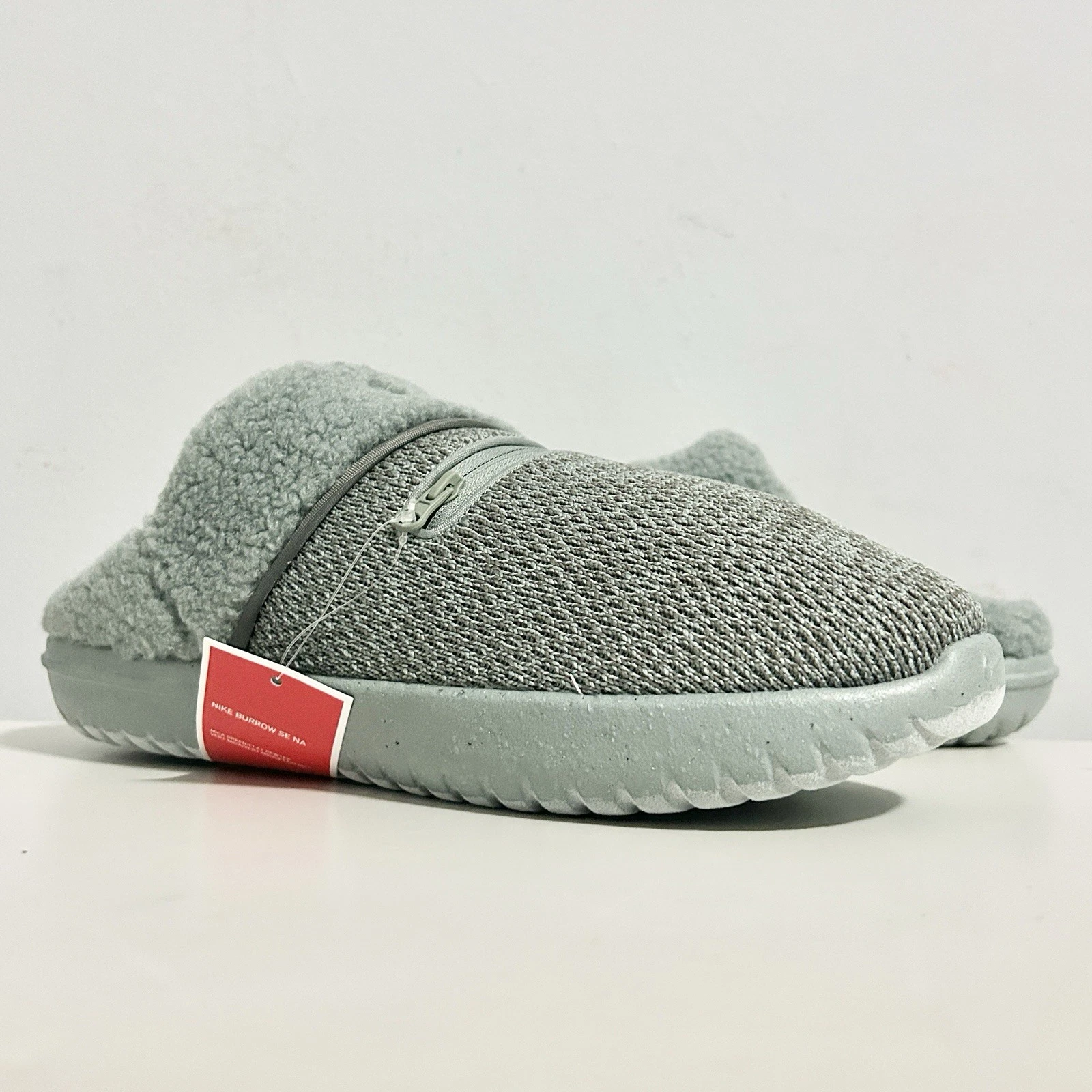 Nike Burrow SE "Mica Green" ciabatte comode foderate in pelliccia da uomo taglia 11 senza coperchio