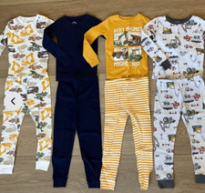 Carter's 5T Boys 100 Cotton Pajamas Bundle of 6 PJs  Fleece Robe