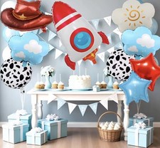 Baby Shower Decoration Set for Boys 9 Pcs -happy Birthday Decoration