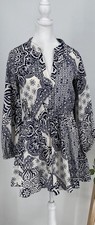 ZARA Women’s NAVY WHITE PRINTED MINI DRESS.  Size X-Small