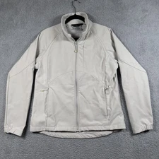 Black Diamond Jacket Womens Large Beige Softshell Full Zip Outdoors Hiking Layer