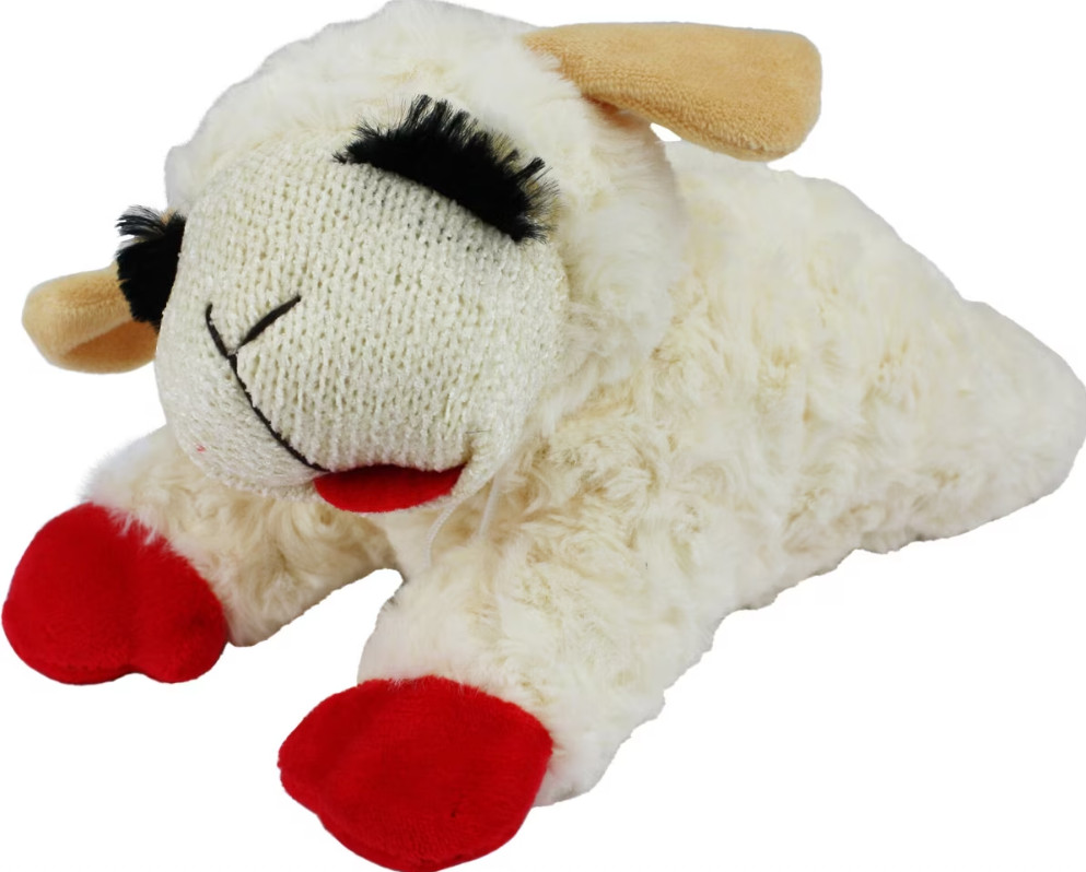 Lamb Chop Dog Plush Toy - Squeaky Dog Toy for Small 