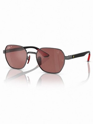 Ray-Ban Ferrari Red Lens Sunglasses Gunmetal Frame Made In Italy RB-3794M Unisex
