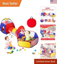 3 in 1 Kids Play Tent: Ball Pit, Play Tunnel  Indoor Outdoor Fun for Toddlers