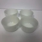 VTG Lot of 4 Glasbake Milk Glass Custard Cups Ramekins Solid White Small Bowls