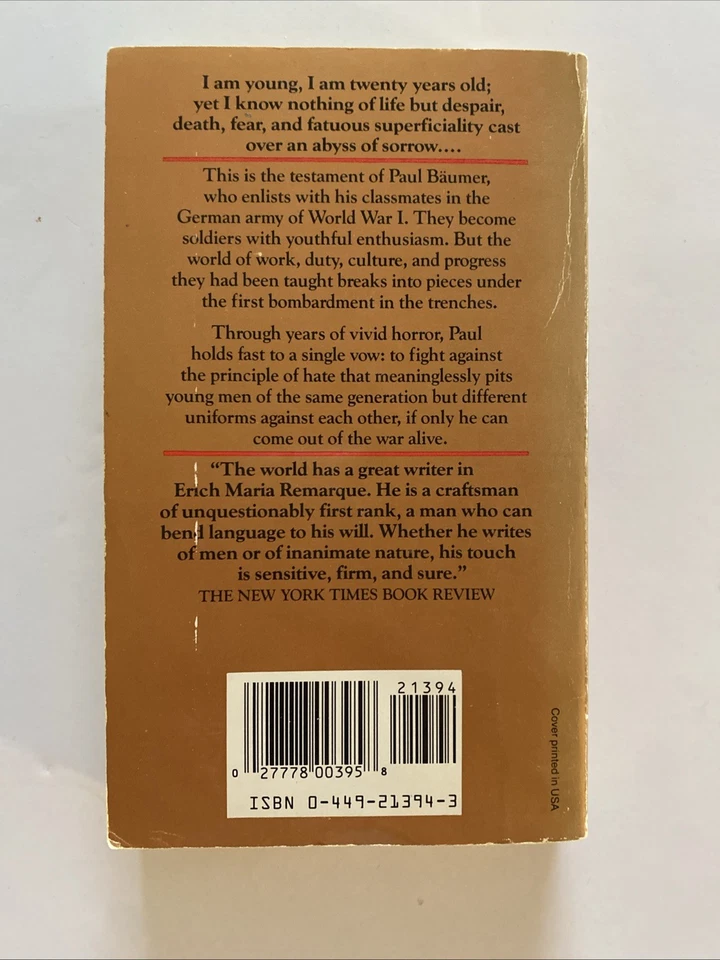 All Quiet on the Western Front-Erich Maria Remarque  PB Foto 3 de 3