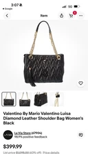 Valentino by Mario Valentino Large Verra Studs Handbag $1195 Italy 