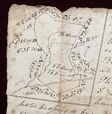 1827 MONTGOMERY COUNTY VIRGINIA LAND SURVEY MANUSCRIPT MAP ROANOAKE  160 ACRES