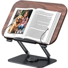 MOKURU Book Stand for Reading, 360  Adjustable Book Holder, Foldable Book Holder