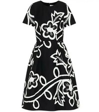 Carolina Herrera New Floral Stretch Cotton Midi Dress Size 10