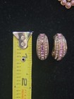 New Heidi Daus Set 2 Amethyst Crystal & Pearl Pin Brooch & Clip On Earrings — photo 10