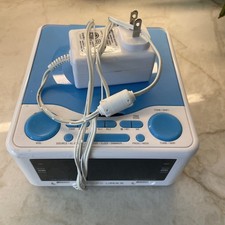 HANNLOMAX HX-300CD Top Loading CD Player, PLL FM Radio, Digital Clock, 1.2" Whit