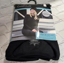 NEW Cuddl Duds Long sleeve fleece crew shirt Black Small