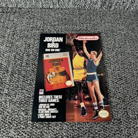 1988 Jordan vs Bird One on One Nintendo NES Advertisement Vintage Print Ad
