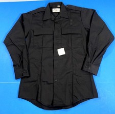 SMALL FLYING CROSS MENS BDU POLY WOOL L/S ZIP FRONT SHIRT LA NAVY 14 X-LONG
