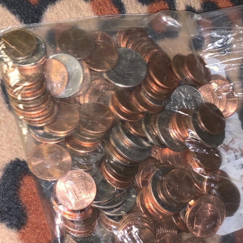 Coins, Lincoln Memorial & Lincoln Shield Small Cent Mixed Lot Copper Coins