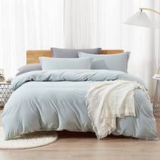 Duvet Cover,Washed Microfiber Size Duvet Cover Set,Solid Queen Cornflower Blue