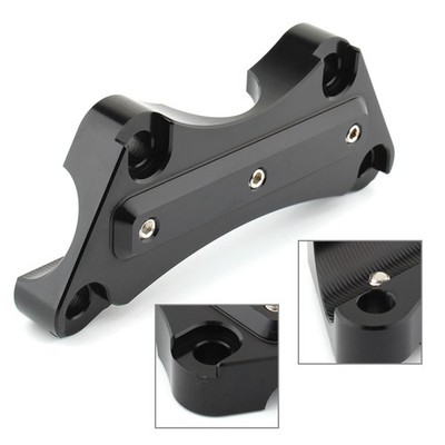 3-hole Black 1'' Handlebar Risers Top Clamp For Harley Touring Models 1997-19