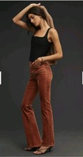 Pilcro The Icon Pants Women 30 Rusted Brown Corduroy Flare Anthropologie EUC