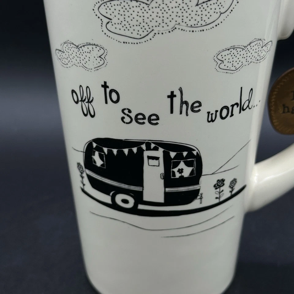 Taza de café Natural Life RV cámper para ver el mundo 16 OZ Live Happy Charm Foto 2 de 4