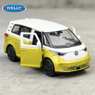 Welly 1:36 Volkswagen ID BUZZ Alloy BUS Car Model Diecast Metal Toy ravel Bus Ca