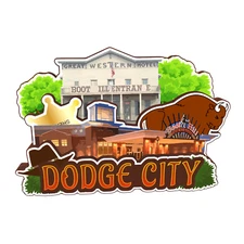 Dodge City Kansas America Refrigerator magnet 3D travel souvenirs wood craft
