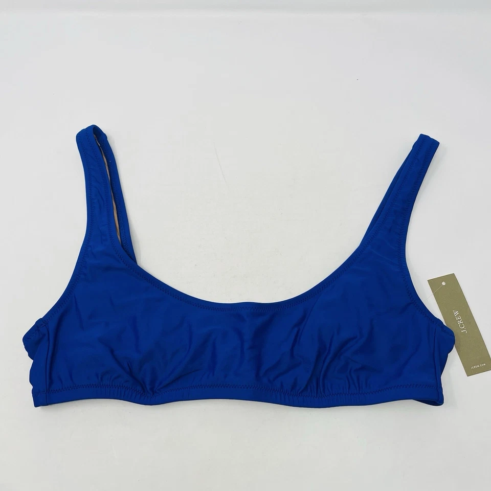 Blusa de biquíni J Crew feminina tamanho médio herança gola redonda azul BX611 US$ 75 2732 - Imagem 2 de 4