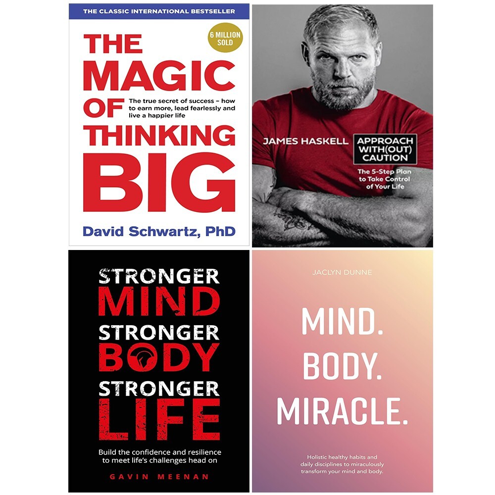 Magic of Thinking, Approach Without HB, Mind Body Miracle, Stronger Mind 4 Books