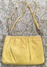 Tre Vero Yellow Leather Handbag Purse Bag-very Nice